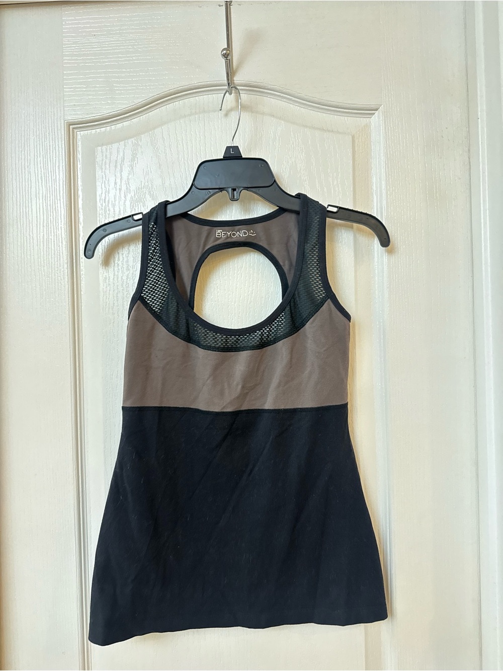Beyond Yoga Two-Tone Racerback Tank - Black & Gray